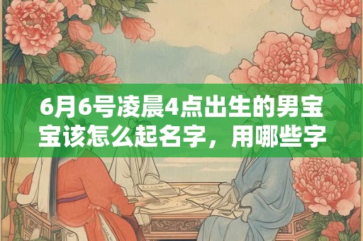 6月6号凌晨4点出生的男宝宝该怎么起名字，用哪些字好