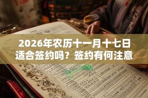 2026年农历十一月十七日适合签约吗？签约有何注意事项？