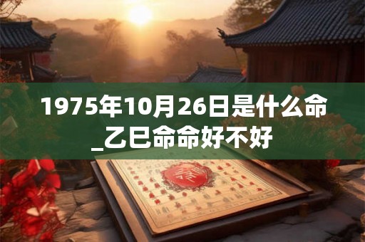 1975年10月26日是什么命_乙巳命命好不好