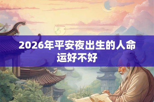 2026年平安夜出生的人命运好不好