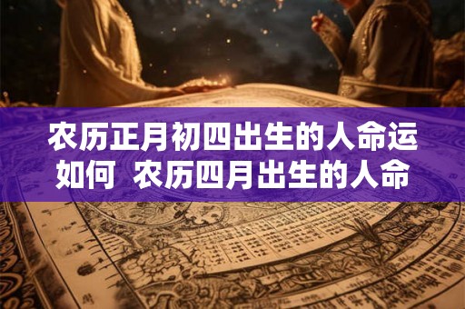 农历正月初四出生的人命运如何  农历四月出生的人命运