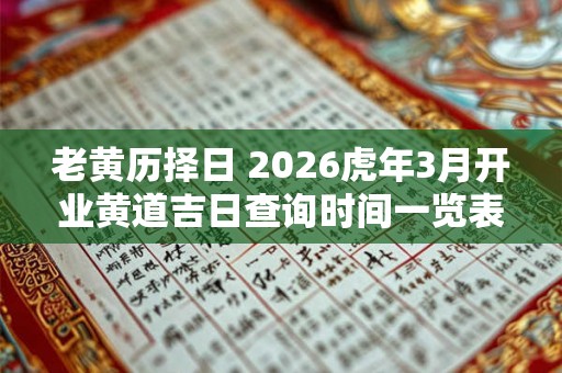 老黄历择日 2026虎年3月开业黄道吉日查询时间一览表