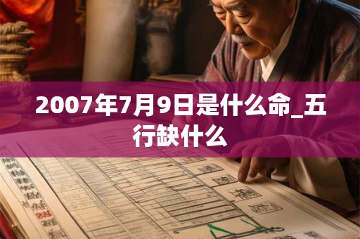 2007年7月9日是什么命_五行缺什么 2007年7月9日是什么命_五行缺什么