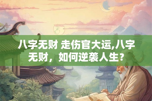 八字无财 走伤官大运,八字无财，如何逆袭人生？