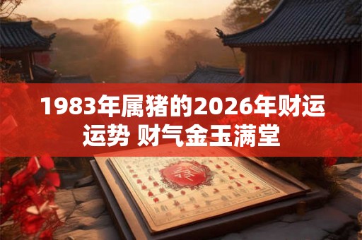 1983年属猪的2026年财运运势 财气金玉满堂