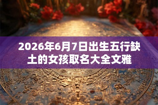 2026年6月7日出生五行缺土的女孩取名大全文雅