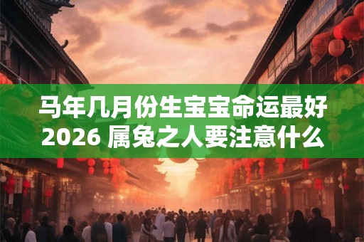 马年几月份生宝宝命运最好2026 属兔之人要注意什么