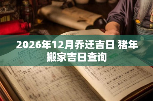 2026年12月乔迁吉日 猪年搬家吉日查询