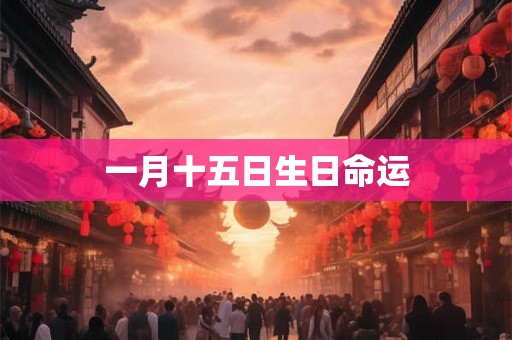 一月十五日生日命运