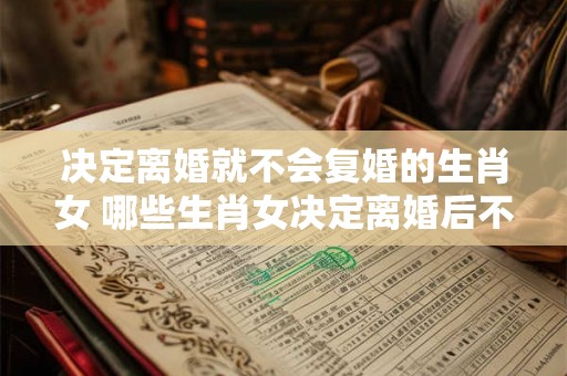 决定离婚就不会复婚的生肖女 哪些生肖女决定离婚后不会考虑复婚