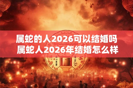 属蛇的人2026可以结婚吗 属蛇人2026年结婚怎么样