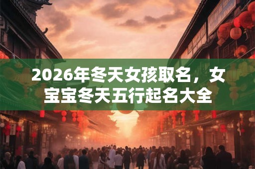 2026年冬天女孩取名，女宝宝冬天五行起名大全