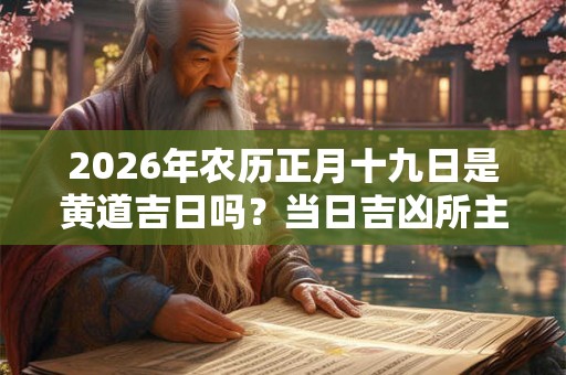 2026年农历正月十九日是黄道吉日吗？当日吉凶所主