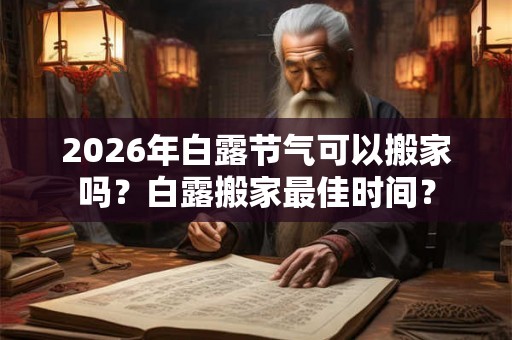 2026年白露节气可以搬家吗？白露搬家最佳时间？