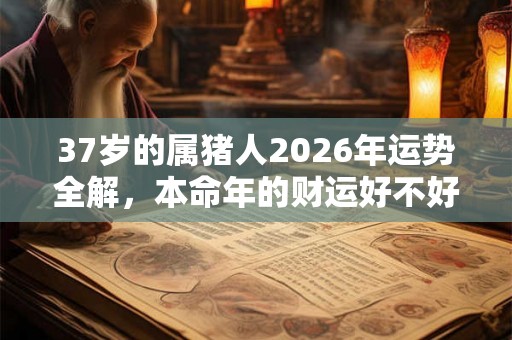 37岁的属猪人2026年运势全解，本命年的财运好不好？