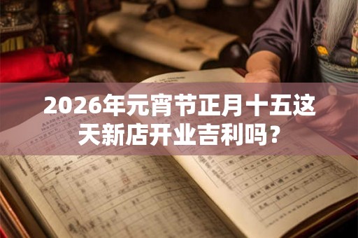 2026年元宵节正月十五这天新店开业吉利吗？
