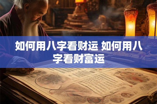 如何用八字看财运 如何用八字看财富运