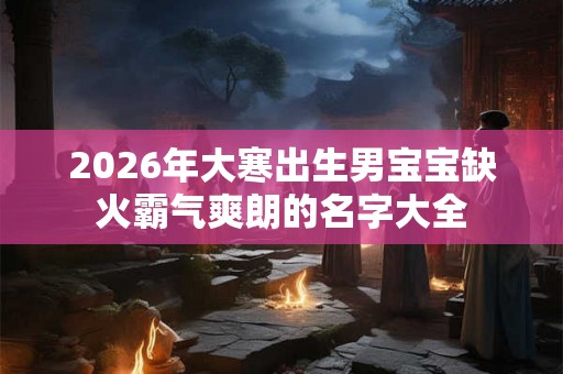 2026年大寒出生男宝宝缺火霸气爽朗的名字大全