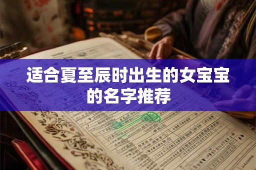 适合夏至辰时出生的女宝宝的名字推荐 适合夏至辰时出生的女宝宝的名字推荐