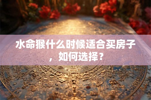 水命猴什么时候适合买房子，如何选择？