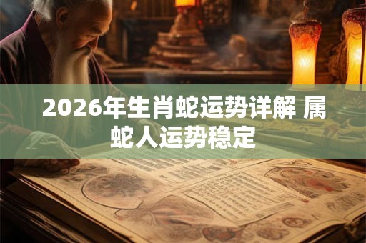 2026年生肖蛇运势详解 属蛇人运势稳定