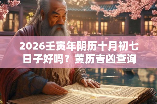 2026壬寅年阴历十月初七日子好吗？黄历吉凶查询