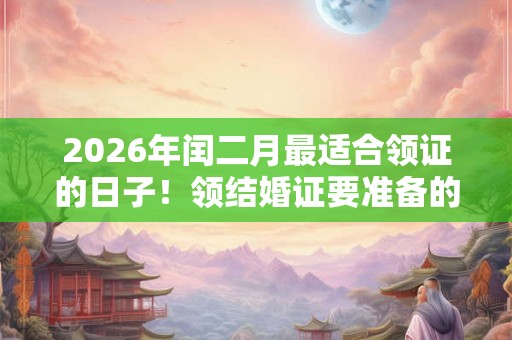 2026年闰二月最适合领证的日子！领结婚证要准备的材料