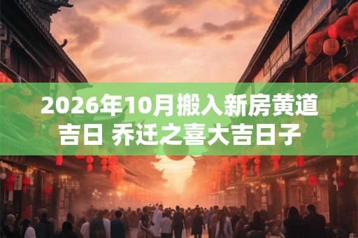 2026年10月搬入新房黄道吉日 乔迁之喜大吉日子