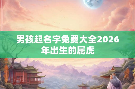 男孩起名字免费大全2026年出生的属虎