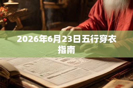 2026年6月23日五行穿衣指南