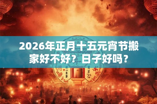 2026年正月十五元宵节搬家好不好?日子好吗? 2026年正月十五元宵节搬家好不好?日子好吗?