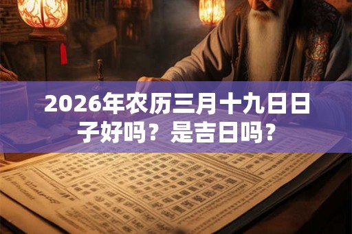 2026年农历三月十九日日子好吗？是吉日吗？