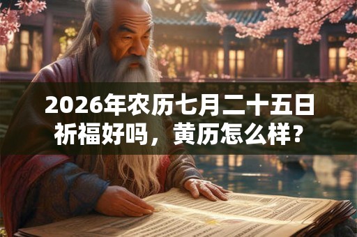 2026年农历七月二十五日祈福好吗，黄历怎么样？