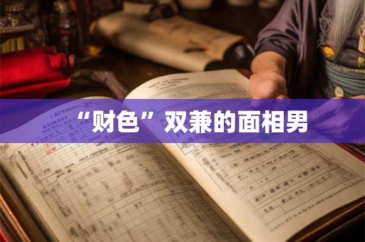 “财色”双兼的面相男