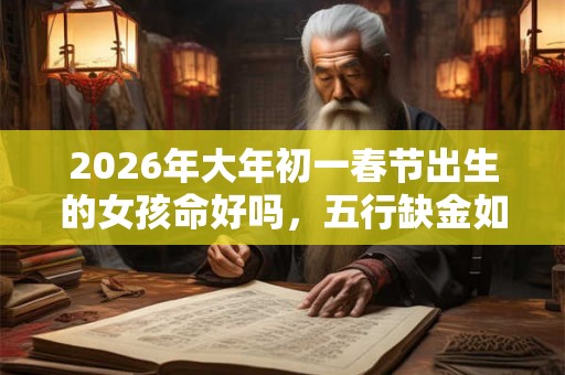2026年大年初一春节出生的女孩命好吗，五行缺金如何取名？