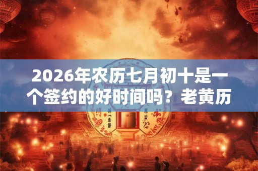 2026年农历七月初十是一个签约的好时间吗？老黄历当日的卦象如何？