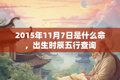 2015年11月7日是什么命,出生时辰五行查询 2015年11月7日是什么命,出生时辰五行查询