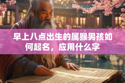 早上八点出生的属猴男孩如何起名，应用什么字