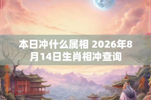 本日冲什么属相 2026年8月14日生肖相冲查询