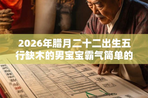 2026年腊月二十二出生五行缺木的男宝宝霸气简单的名字