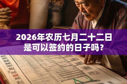 2026年农历七月二十二日是可以签约的日子吗？