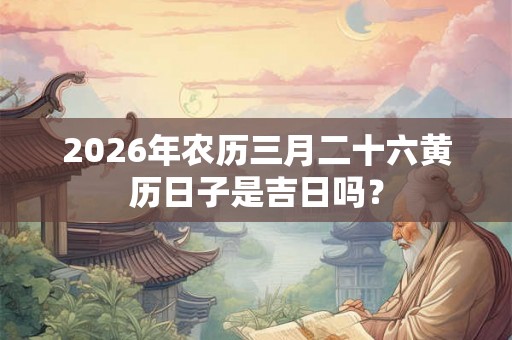 2026年农历三月二十六黄历日子是吉日吗？