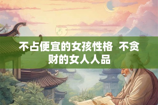 不占便宜的女孩性格 不贪财的女人人品 不占便宜的女孩性格 不贪财的女人人品