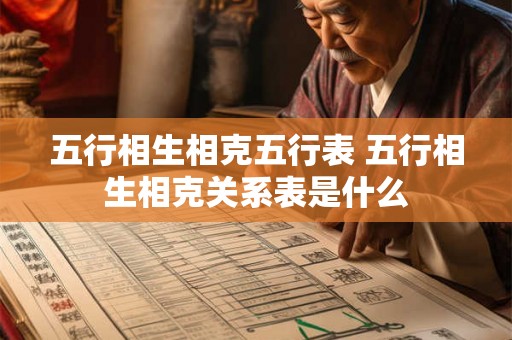 五行相生相克五行表 五行相生相克关系表是什么