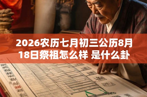 2026农历七月初三公历8月18日祭祖怎么样 是什么卦