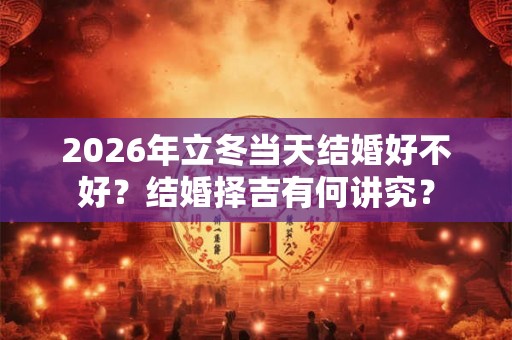 2026年立冬当天结婚好不好？结婚择吉有何讲究？