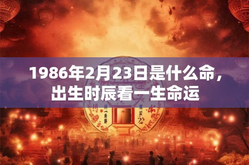 1986年2月23日是什么命，出生时辰看一生命运