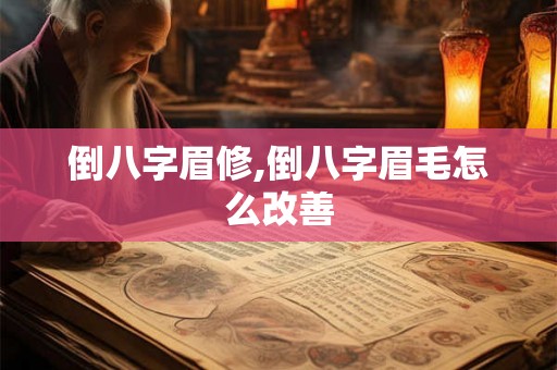 倒八字眉修,倒八字眉毛怎么改善