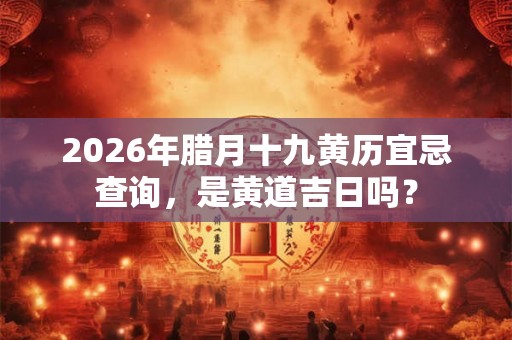 2026年腊月十九黄历宜忌查询，是黄道吉日吗？