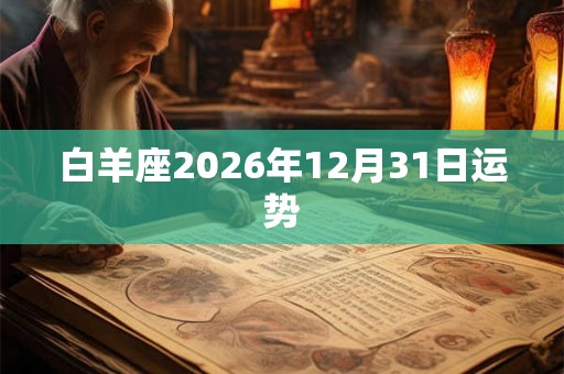 白羊座2026年12月31日运势